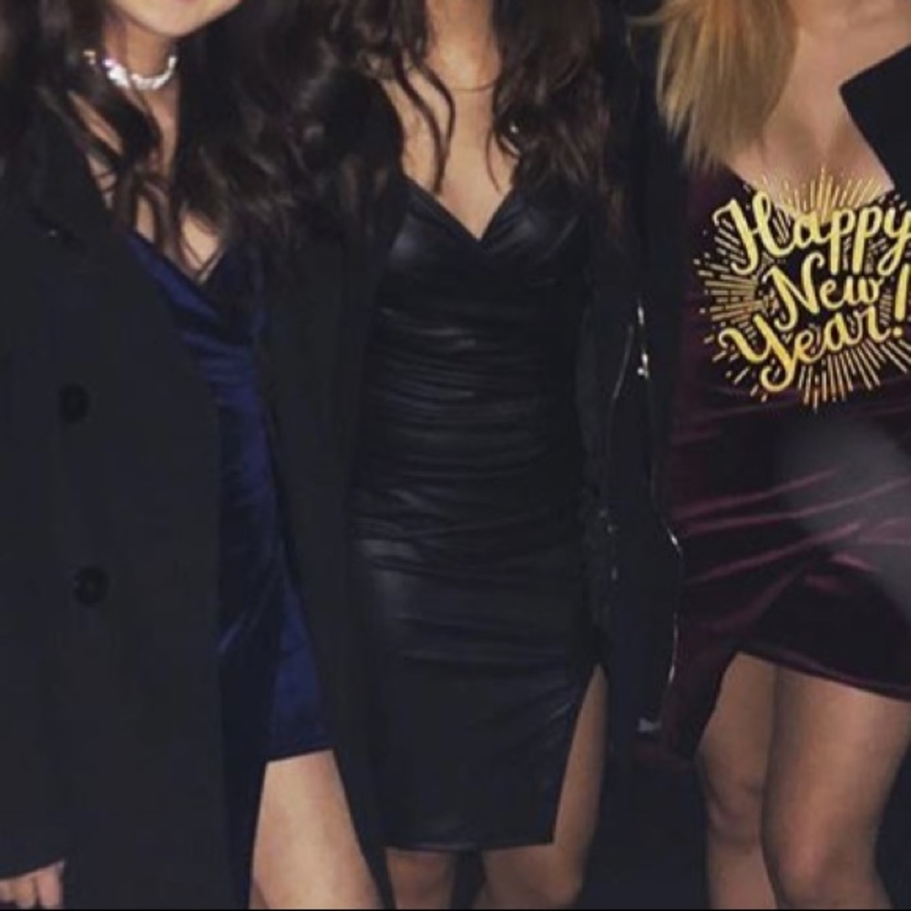 Leather bodycon dress